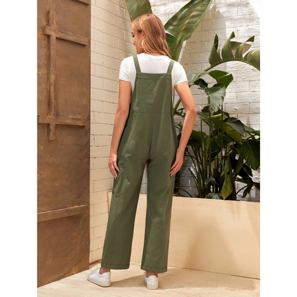 Maternity Dual Pocket Jumpsuit (Without Tee) khaki tan - Picture 5 of 8